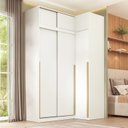 Ver imagem 1 de Guarda-Roupa Planejado de Canto 4 Peças 6 Portas com 4 Portas de Correr Jade CabeCasa MadeiraOriginals Branco/Fosco