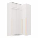 Ver imagem 2 de Guarda-Roupa Planejado de Canto 4 Peças 6 Portas com 4 Portas de Correr Jade CabeCasa MadeiraOriginals Branco/Fosco