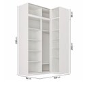 Ver imagem 3 de Guarda-Roupa Planejado de Canto 4 Peças 6 Portas com 4 Portas de Correr Jade CabeCasa MadeiraOriginals Branco/Fosco