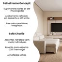 Ver imagem 2 de Conjunto Sala Painel Suspenso Tv 70" Concept + Sofá Orgânico Charlie 3 Lugares Linho Turco - Bege