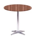 Ver imagem 1 de Mesa Delta em Alumínio 75 Cm (alt) Base em X Tampo Mdp Redondo 80 Cm (larg) X 2,50 Cm (alt) Walnut
