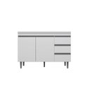 Ver imagem 1 de Balcão Gabinete para Cozinha Andréia 100cm 2 Portas 3 Gavetas:branco