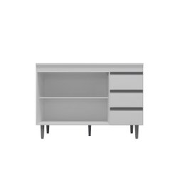 Balcão Gabinete para Cozinha Andréia 100cm 2 Portas 3 Gavetas:branco - 2