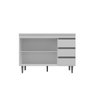 Balcão Gabinete para Cozinha Andréia 100cm 2 Portas 3 Gavetas:branco - 2