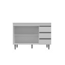Ver imagem 2 de Balcão Gabinete para Cozinha Andréia 100cm 2 Portas 3 Gavetas:branco