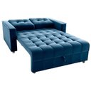 Ver imagem 2 de Sofá Cama Milão 2 Lugares 140cm Azul Veludo