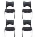 Ver imagem 1 de Kit com 4 Cadeira Iso Fixa Empilhavél Preta