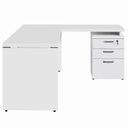 Ver imagem 4 de Escrivaninha L 150cm X 150cm Gaveteiro 3 Gav. Pé Painel F5 Cor:branco