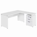 Ver imagem 1 de Escrivaninha L 150cm X 150cm Gaveteiro 3 Gav. Pé Painel F5 Cor:branco