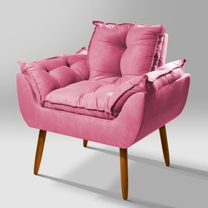 Poltrona Suede Rosa - Vallisa Decor