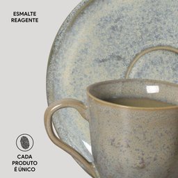CONJUNTO C/ 6 XÍCARAS DE CAFÉ C/ 6 PIRES BIO GREEN GRANITE 120ml - 5