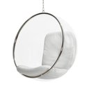 Ver imagem 1 de Poltrona Bubble Chair Acrilico com Estofado Couro Natural - Branco