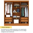 Ver mais imagens de Guarda-Roupa Casal com 6 Portas e 4 Gavetas 180cm Multimóveis CR35491 Cinamomo/Off White