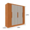 Ver imagem 4 de Guarda-Roupa Casal com 6 Portas e 4 Gavetas 180cm Multimóveis CR35491 Cinamomo/Off White