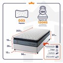 Ver imagem 2 de Conjunto Cama Box Espuma Chicago Cinza Solteiro 96x203x57