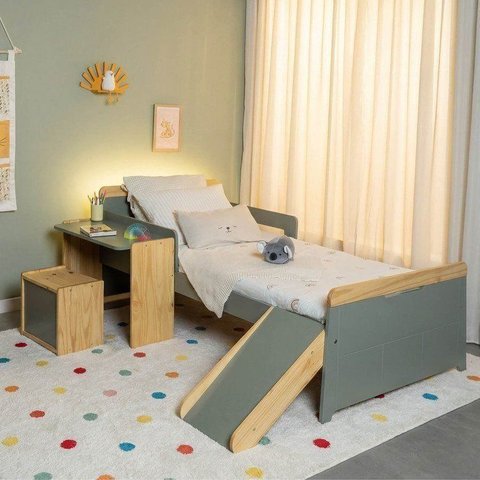 Cama Infantil com Kit Escrivaninha, Escorregador e Nicho Petit Casatema MadeiraOriginals