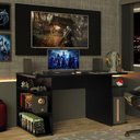 Ver imagem 1 de Mesa para Computador Gamer Madesa 9409 e Painel para Tv até 50 Polegadas - Preto