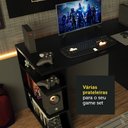 Ver imagem 7 de Mesa para Computador Gamer Madesa 9409 e Painel para Tv até 50 Polegadas - Preto
