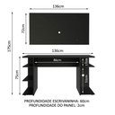 Ver imagem 3 de Mesa para Computador Gamer Madesa 9409 e Painel para Tv até 50 Polegadas - Preto