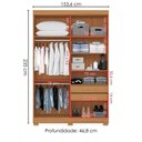 Ver imagem 3 de Guarda Roupa Solteiro 2030240 4 Portas 154 Cm Cinamomo Off White Armoveis
