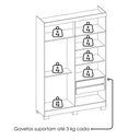 Ver imagem 5 de Guarda Roupa Solteiro 2030240 4 Portas 154 Cm Cinamomo Off White Armoveis