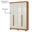 Ver mais imagens de Guarda Roupa Solteiro 2030240 4 Portas 154 Cm Cinamomo Off White Armoveis