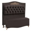 Ver imagem 1 de Cabeceira e Calçadeira Baú Cama Box Casal King Size Belize 195cm Suede Chocolate - Desk Design