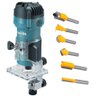 Tupia Manual para Laminado 6mm 1/4" 530w M3700b e Jogo 6 Fresas Makita - 2