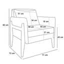 Ver imagem 3 de Kit 02 Poltronas Lana Suede Base De Madeira Marrom Rato