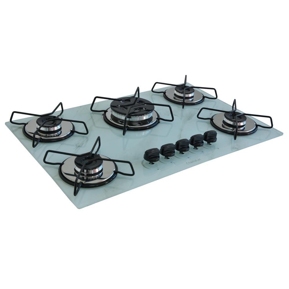 Cooktop Gás 5 Bocas Chama Tripla 127/220 Marmorizado - 2