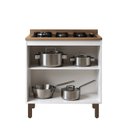 Ver imagem 6 de Balcão para Cozinha 80cm 2 Portas com Tampo Conecta Branco/Ébano
