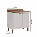 Ver imagem 4 de Balcão para Cozinha 80cm 2 Portas com Tampo Conecta Branco/Ébano