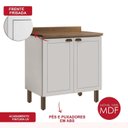 Ver imagem 5 de Balcão para Cozinha 80cm 2 Portas com Tampo Conecta Branco/Ébano