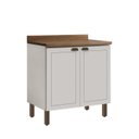 Ver imagem 3 de Balcão para Cozinha 80cm 2 Portas com Tampo Conecta Branco/Ébano