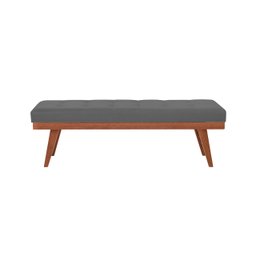 Puff Decorativo Recamier Madri - Tecido Cinza Noturno - 1