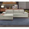 Sofá 3 Lugares com Chaise e Entrada USB Clássico Invertido  - 1