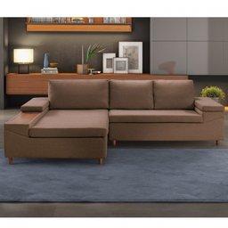 Sofá 3 Lugares com Chaise e Entrada USB Clássico Invertido  - 1