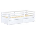 Ver imagem 2 de Cama Solteiro Eco com 02 Gavetas e Grade de Proteção Madeira Maciça Branco Mobilistore