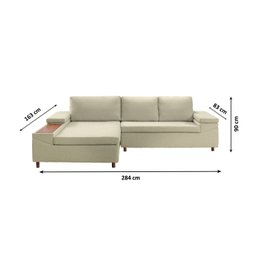 Sofá 3 Lugares com Chaise e Entrada USB Clássico Invertido  - 3