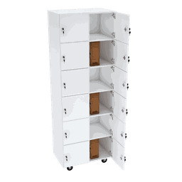 ARMÁRIO ESCANINHO 12 PORTAS CHAVE RODÍZIO M488.B ORGANIZADOR MUNDI MOVEIS - 1