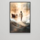 Ver imagem 3 de Quadro Decorativo Jesus Andando sobre As Águas Sala Quarto Casa Escritório