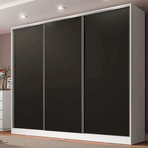 Guarda Roupa Casal 100% Mdf Madesa Royale 3 Portas de Correr