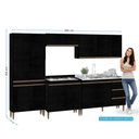 Ver imagem 3 de Armário de Cozinha Completa Modulada 280cm 5 Peças Milão Menu Móveis Preto