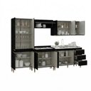 Ver imagem 4 de Armário de Cozinha Completa Modulada 280cm 5 Peças Milão Menu Móveis Preto