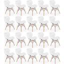 Ver imagem 1 de Kit 20 Cadeiras de Jantar Charles Eames Slim Wood Estofada - Branco