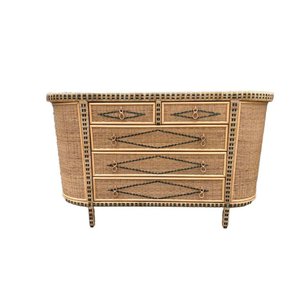 Cômoda de Junco Natural Paris Azul Marinho - 120cm