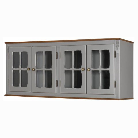 Aéreo Cozinha 160cm 4 Portas Vidro Laca Branca