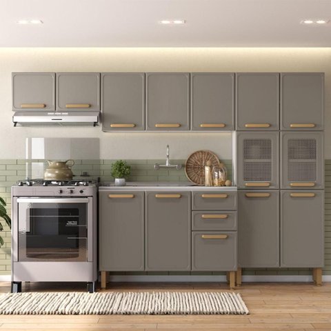 Cozinha Completa Aço sem Tampo 14 Portas Essência Bertolini