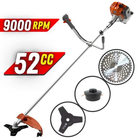 Roçadeira Profissional Tekna RL520AC 52cc 2T 2HP 9000rpm + Extra Disco Videa 40 Dentes