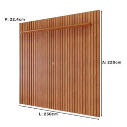 Painel Ripado para Tv 84 Polegadas 1 Prateleira 2,3m Maragogi Permobili Cinamomo - 3